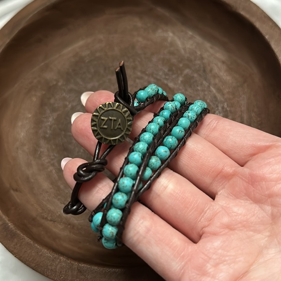 Zeta Tau Alpha Turquoise Wrap Bracelet - Picture 2 of 2